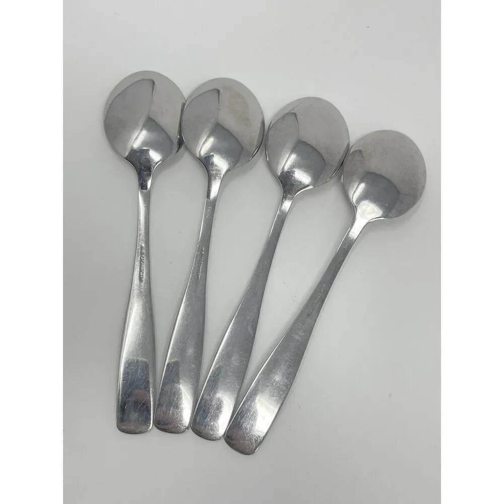 WMF Cromargan Baby Spoons Zoo Lions Beetles Stainless Flatware 6.5” Set Of 4